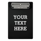 Voeg hier zwart-wit uw eigen aangepaste tekst toe mini klembord (Voorkant)