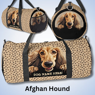 Voeg hondennaam, Jouw naam, Afghan Hound toe Plunjezak