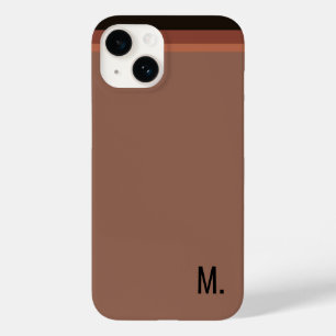 Voeg Initiaal Monogram Modern Minimalist Brown toe Case-Mate iPhone 14 Hoesje
