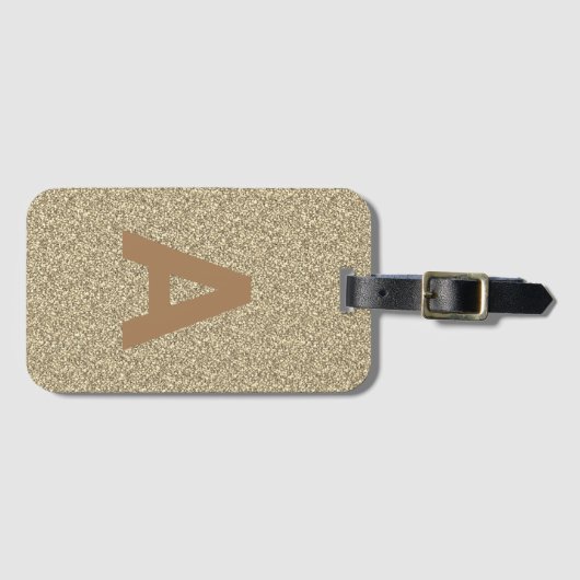 Voeg initiaal monogram persoonlijk Glitter toe Bagagelabel (Voorkant (horizontaal))