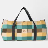 Voeg Initiaal toe, Retro Abstract Squares Groen Br Plunjezak (Voorkant)