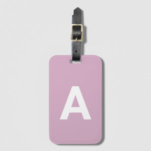 Voeg initiële Monogram Persoonlijk Eenvoudig Roze Bagagelabel