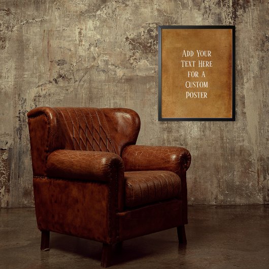 Voeg je aangepaste Oranje tekst donkerder toe Poster