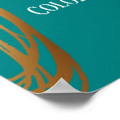 Voeg je aangepaste tekst toe met Gold Ovalen Blauw Poster (Hoek)