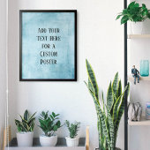 Voeg je aangepaste tekst toe, subtiele Blauwgroen Poster