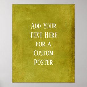 Voeg je aangepaste tekstmosterd Gele Grunge toe Poster