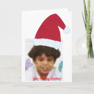Voeg je Afbeelding toe Foto Santa Hat Wenskaarten Feestdagen Kaart