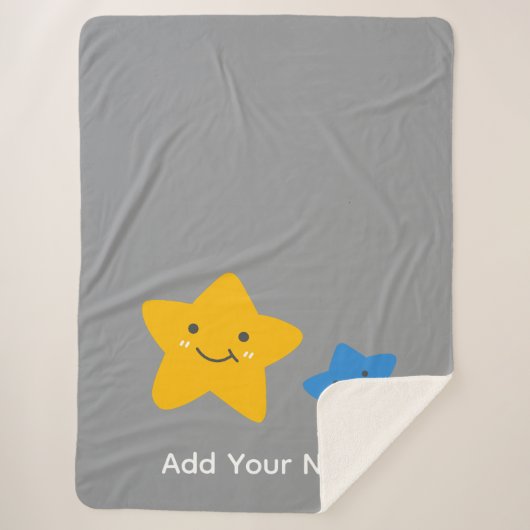 Voeg je Baby naam Sherpa Blanket Throw toe (Voorkant)