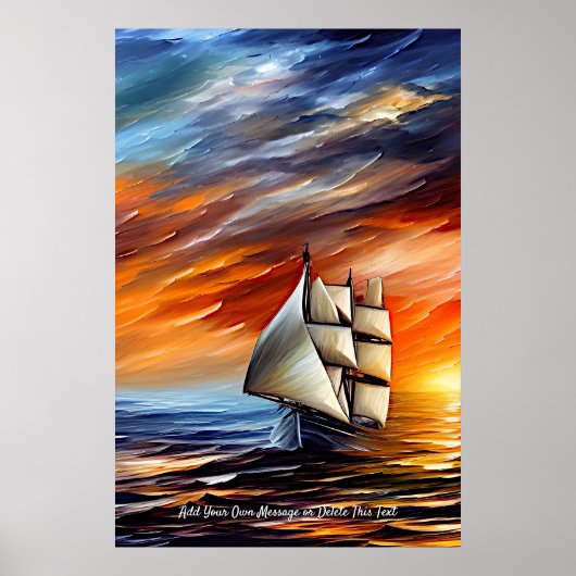 Voeg je bericht toe, verzend verzendkosten op zons poster (Voorkant)