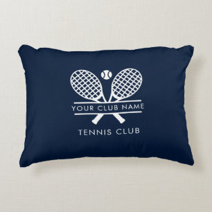 Voeg je clubnaam Tennis Iconen Navy Blue Custom to Accent Kussen