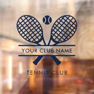 Voeg je clubnaam tennis team elke kleur raamsticker