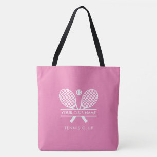 Voeg je clubnaam Tennis Team Pink Players Swag Draagtas