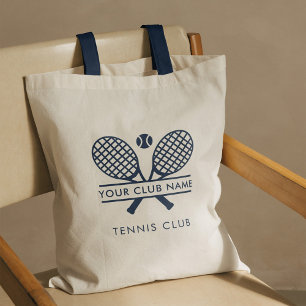 Voeg je clubnaam toe aan Tennis Team Navy Blue Tote Bag