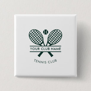 Voeg je clubnaam toe Tennis Icons Green Team Vierkante Button 5,1 Cm