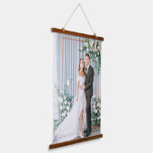 Voeg je eigen | Aangepaste bruiloft foto Hangend Wandkleed (Gebogen)