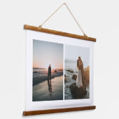 Voeg je eigen aangepaste fotocollage 2 toe hangend wandkleed (Gebogen)