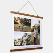 Voeg je eigen aangepaste fotocollage 3 toe hangend wandkleed (Gebogen)