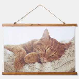 Voeg je eigen Aangepaste kattenfoto Hangend Wandkleed