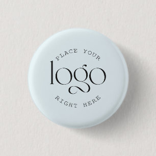 Voeg je eigen aangepaste Logo Retro lichtblauw toe Ronde Button 3,2 Cm