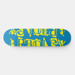 Voeg je eigen aangepaste naam aan aangepast Geel B Skateboard