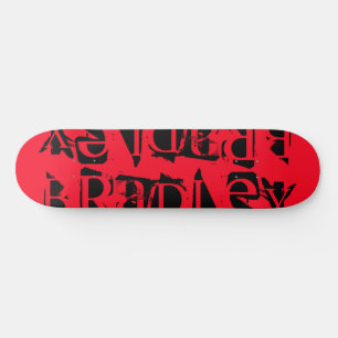 Voeg je eigen aangepaste naam aan aangepast rood z skateboard