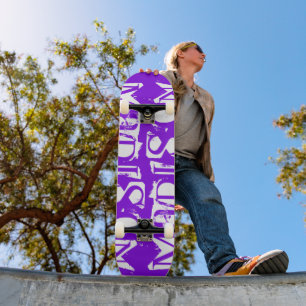 Voeg Je Eigen Aangepaste Naam Persoonlijke Paars Skateboard