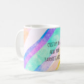 voeg je eigen citaat toe : turquoise paarse waterv koffiemok (Voorkant links)