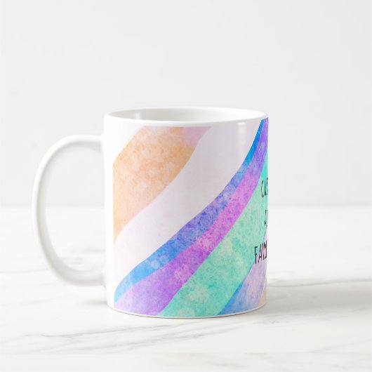 voeg je eigen citaat toe : turquoise paarse waterv koffiemok (Links)