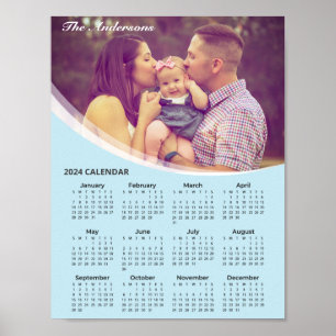 Voeg je eigen familiefoto 2024 kalender toe   POST Poster