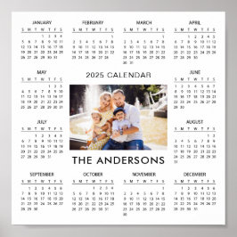 Voeg je eigen familiefoto 2025 kalender toe | poster