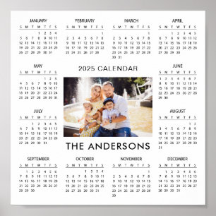 Voeg je eigen familiefoto 2025 kalender toe   poster