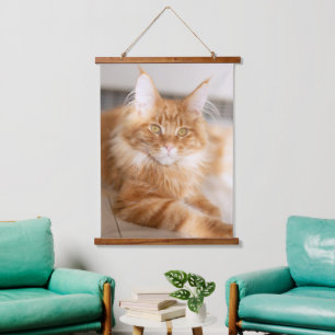 Voeg je eigen familiekatterfoto toe Aangepast Hangend Wandkleed