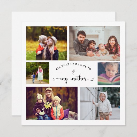 Voeg je eigen Foto Collage Moeder Best Mam Quote t (Voorkant / Achterkant)