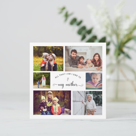 Voeg je eigen Foto Collage Moeder Best Mam Quote t (Staand voorkant)
