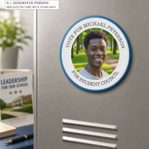 Voeg je eigen foto en verkiezingscampagne titel to magneet