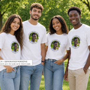 Voeg je eigen foto en verkiezingscampagne titel to t-shirt