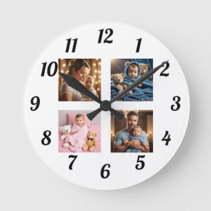 Voeg je eigen foto familie toe ronde klok
