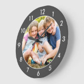 Voeg je eigen foto grijs toe grote klok (Hoek)