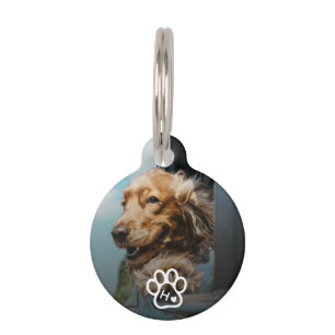 Voeg Je Eigen Foto Hond Hondenhuisdier Monogram To Huisdierpenning
