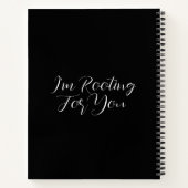 Voeg je eigen foto Modern Bold Script Black Custom Notitieboek (Achterkant)