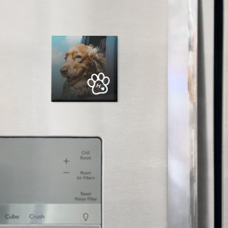 Voeg Je Eigen Foto Toe Hondenhuisdieren Monogram Magneet