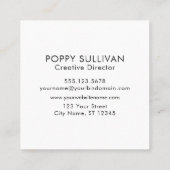 Voeg je eigen Logo elegant toe, minimaal wit vierk Vierkante Visitekaartje (Achterkant)