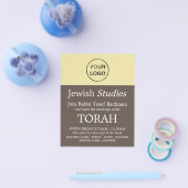 Voeg je eigen Logo, jodendom, joodse studies toe e Flyer (Enkel)