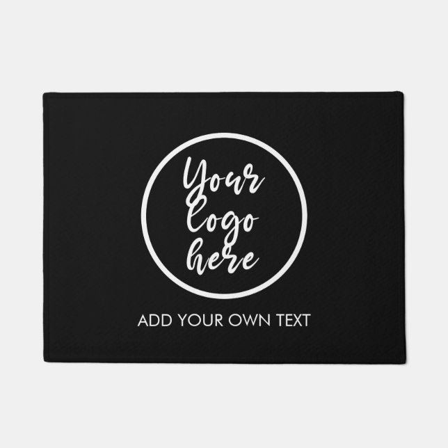 Voeg je eigen Logo Simple Black Modern toe Deurmat (Voorkant)