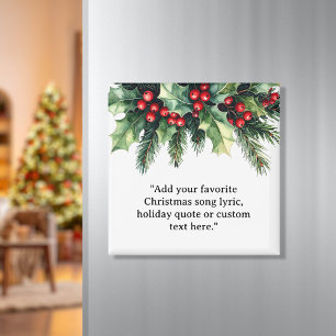Voeg je eigen offerte toe Kerst Botanische Bloemen Magneet