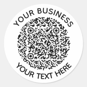 Voeg je eigen ronde QR-code toe Scannen minimaal Sticker