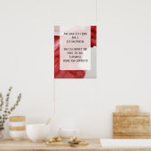 Voeg je eigen tekst Bright Red Abstract Alcohol In Poster (Keuken)