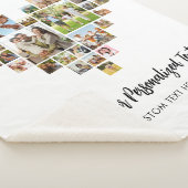 Voeg je eigen tekst Hartvormige fotocollage toe Sherpa Deken (3/4)