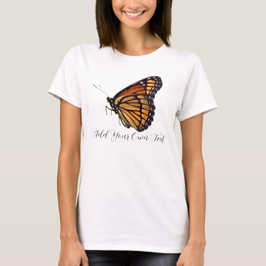 Voeg je eigen tekst Monarch Butterfly toe T-shirt (Voorkant)