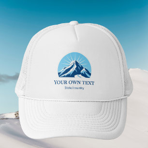 Voeg je eigen tekst skioord berg souvenir toe trucker pet
